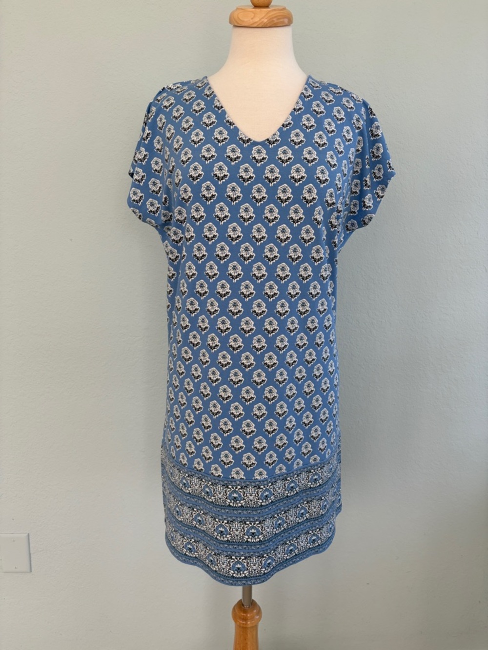 J Jill Wearever Collection Border Print Tunic Dress NWT